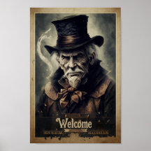 Vintage, gammal trollkarl poster