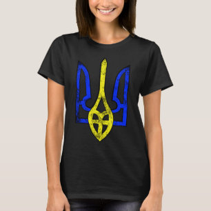 Vintage gammal Tryzub ukrainsk symbol Ukraina flag T Shirt