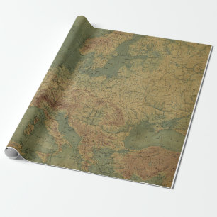 Vintage Gammal världskarta mot sepiska sepidemier Presentpapper