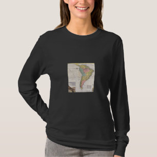 Vintage gammal världskarta Sydamerika T Shirt