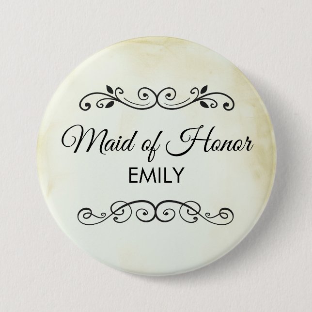 Vintage Gammal Western Bröllopsfest Knapp (Framsida)