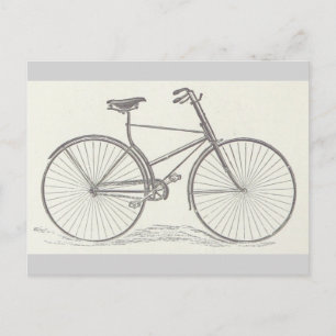 Vintage, gammalmodig cykelavbildning vykort
