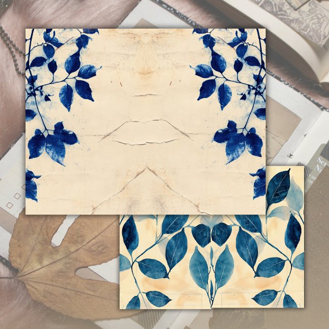 Vintage gammalt blad blå grönska soppa journal (Skapare uppladdad)