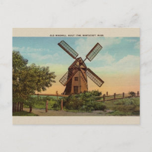 Vintage Gammalt Kvarn Nantucket-vykort Vykort