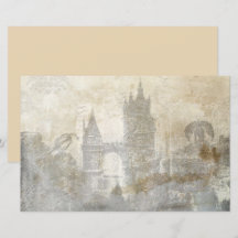 Vintage gammalt slott scrapbook decoupagepapper