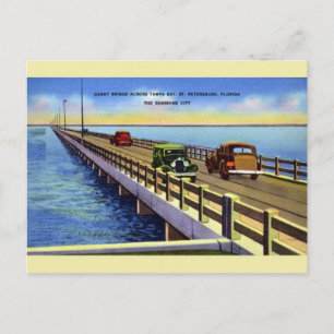 Vintage Gandy Bridge Tampa Bay-vykort Vykort