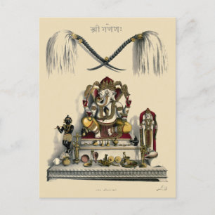 Vintage Ganesh Ganesha Hindu India Elephant Vykort