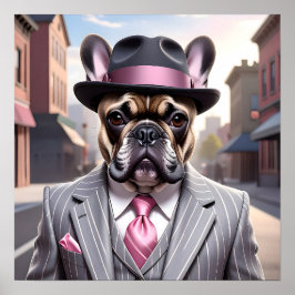 Vintage Gangster Fransk Bulldog Poster