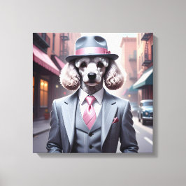 Vintage Gangster Pudel Canvastryck