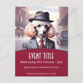 Vintage Gangster Pudel Inbjudan Vykort