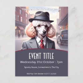 Vintage Gangster Pudel Inbjudan Vykort
