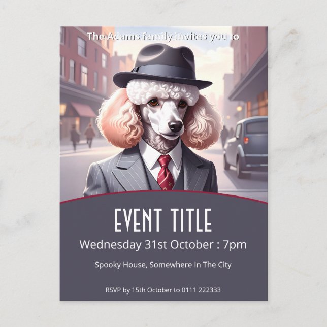 Vintage Gangster Pudel Inbjudan Vykort (Framsida)