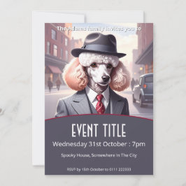 Vintage Gangster Pudel Inbjudningar