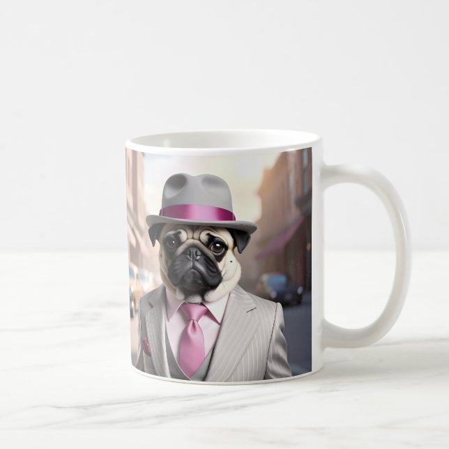 Vintage Gangster Pug Kaffemugg (Höger)