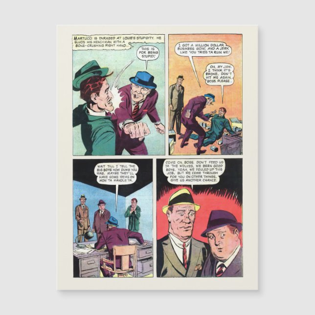 Vintage Gangster Tecknad Mobster Chef Beats Up Hen (Framsida)