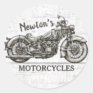 Vintage Garage för motorcykel Personlig NAMN Biker Runt Klistermärke