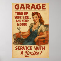 Vintage Garage Girl Art