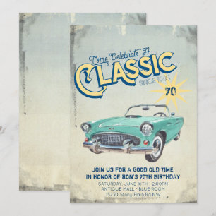 Vintage Garage Poster gruppinbjudan Inbjudningar