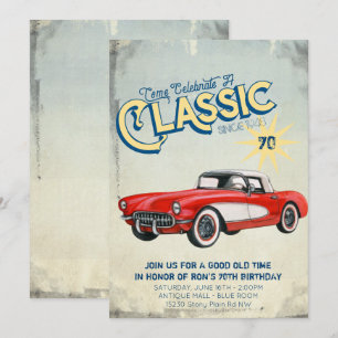 Vintage Garage Poster gruppinbjudan Inbjudningar