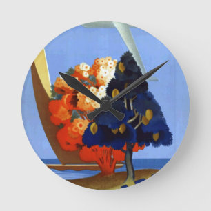 Vintage Garda Italien Europa Luft Travel Rund Klocka