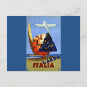 Vintage Garda Italien Europa Luft Travel Vykort