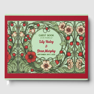Vintage Garden Art nouveau Bröllop Gästböcker