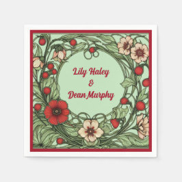 Vintage Garden Art nouveau Bröllop Pappersservett