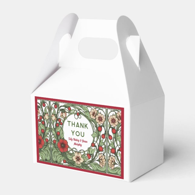 Vintage Garden Art nouveau Bröllop Presentaskar (Framsidan Sidan)