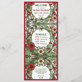 Vintage Garden Art nouveau Bröllop Program