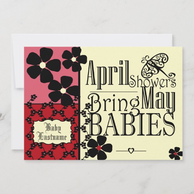 Vintage Garden Baby Shower Inbjudningar (Framsida)