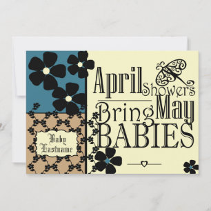 Vintage Garden Baby Shower Inbjudningar