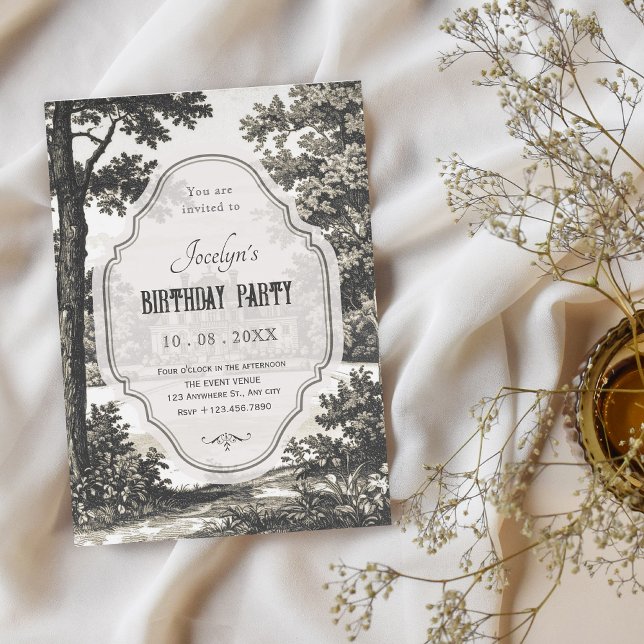 Vintage garden birthday inbjudningar (Skapare uppladdad)
