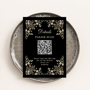 Vintage Garden Black Information om bröllop och Tilläggskort