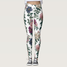 Vintage Garden Blooms - allt-över-utskrift Leggings