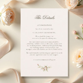 Vintage Garden Ethereal Blush Wedding Details Tilläggskort