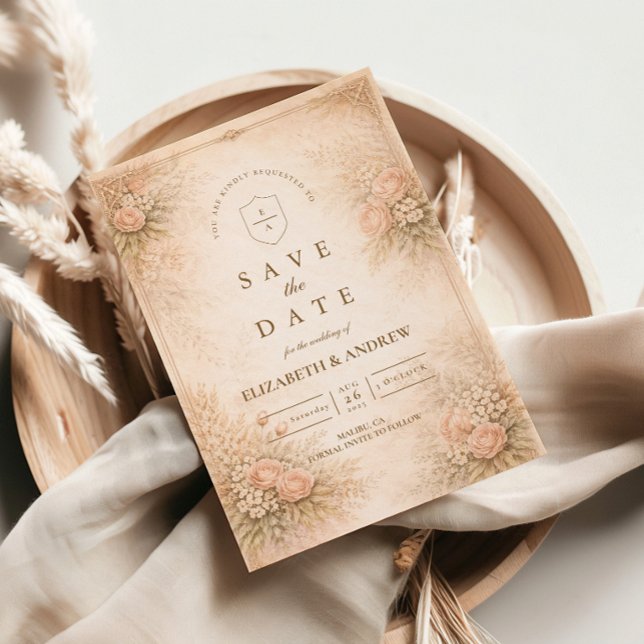 Vintage Garden Floral Antique Wedding Spara Datumet (Skapare uppladdad)