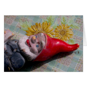 Vintage Garden Gnome Hälsningskort