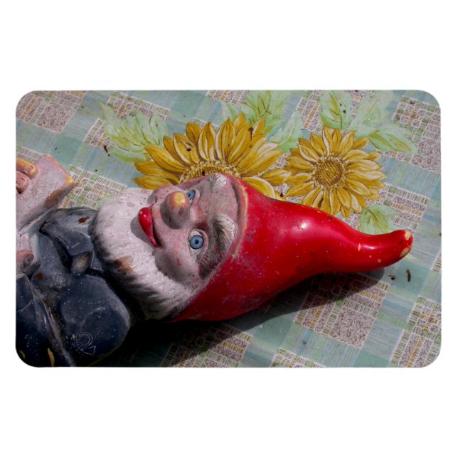 Vintage Garden Gnome Magnet (Horisontell)