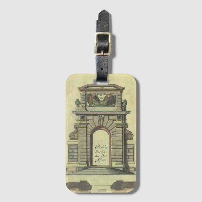 Vintage Garden Grind Arch, Renaissance Architectur Bagagebricka (Framsida vertikal)