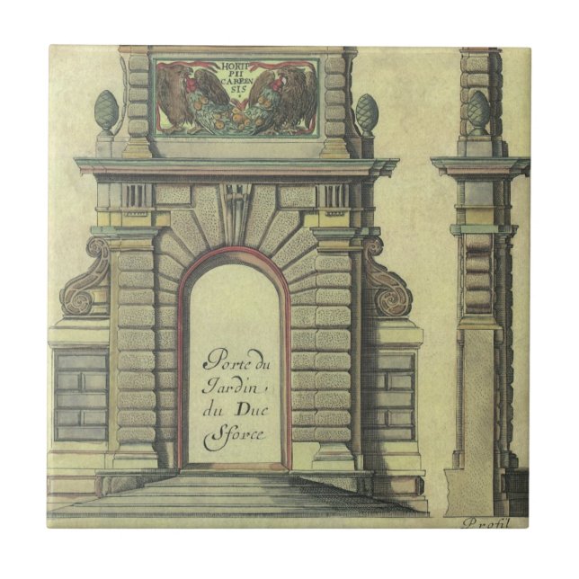 Vintage Garden Grind Arch, Renaissance Architectur Kakelplatta (Framsidan)
