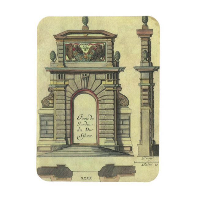 Vintage Garden Grind Arch, Renaissance Architectur Magnet (Vertikal)