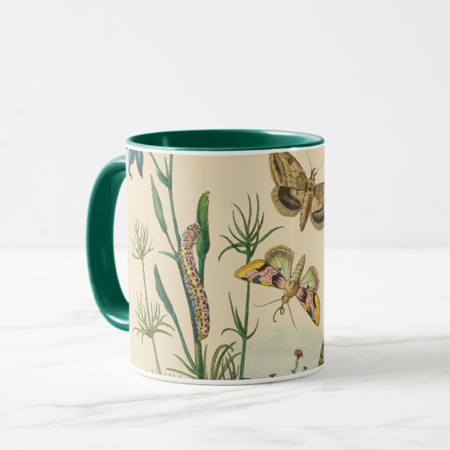 Vintage Garden Insekter, Butterflies, Caterpelare Mugg (Framsida vänster)