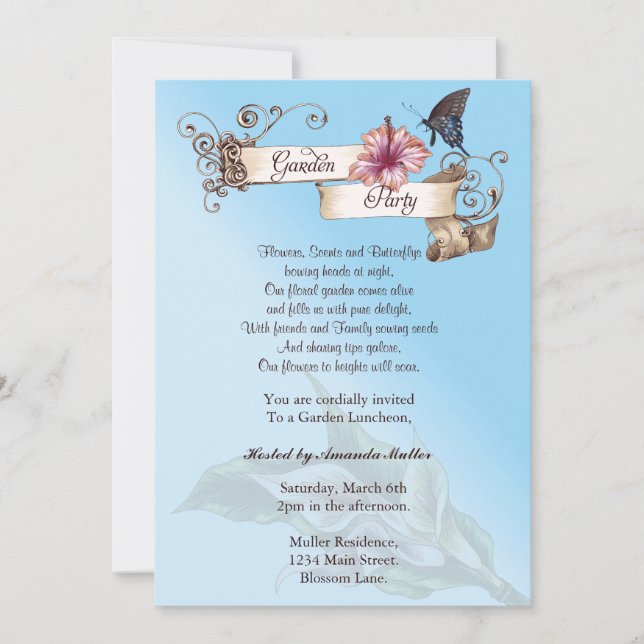 Vintage Garden Party-inbjudan Inbjudningar (Framsida)