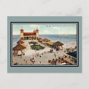 Vintage Garden Pier Atlantic City NJ Vykort