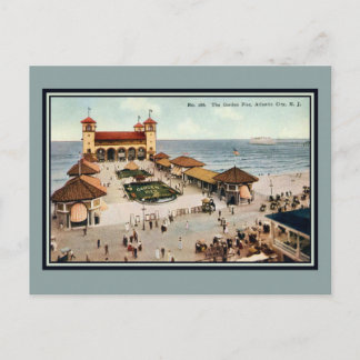 Vintage Garden Pier Atlantic City NJ Vykort