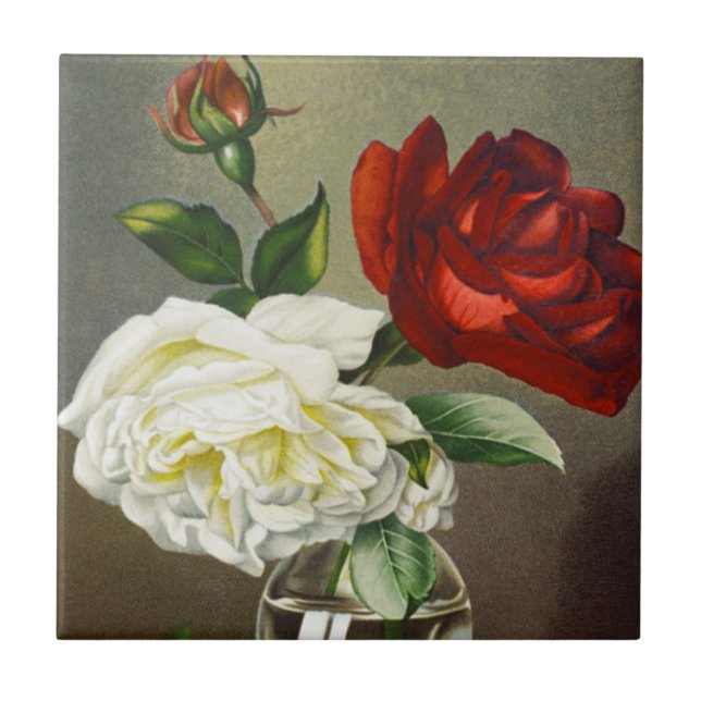 Vintage Garden Ro i Glass Vas Kakelplatta (Framsidan)