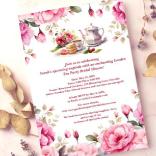 Vintage Garden Tea Party Möhippa Inbjudningar