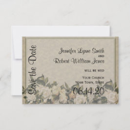 Vintage Gardenia Bröllop spara datum Datumet