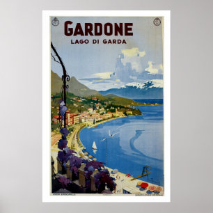 Vintage Gardon Sjö Garda Italienskt resande Poster