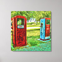 Vintage Gas Pump Photography Canvas
